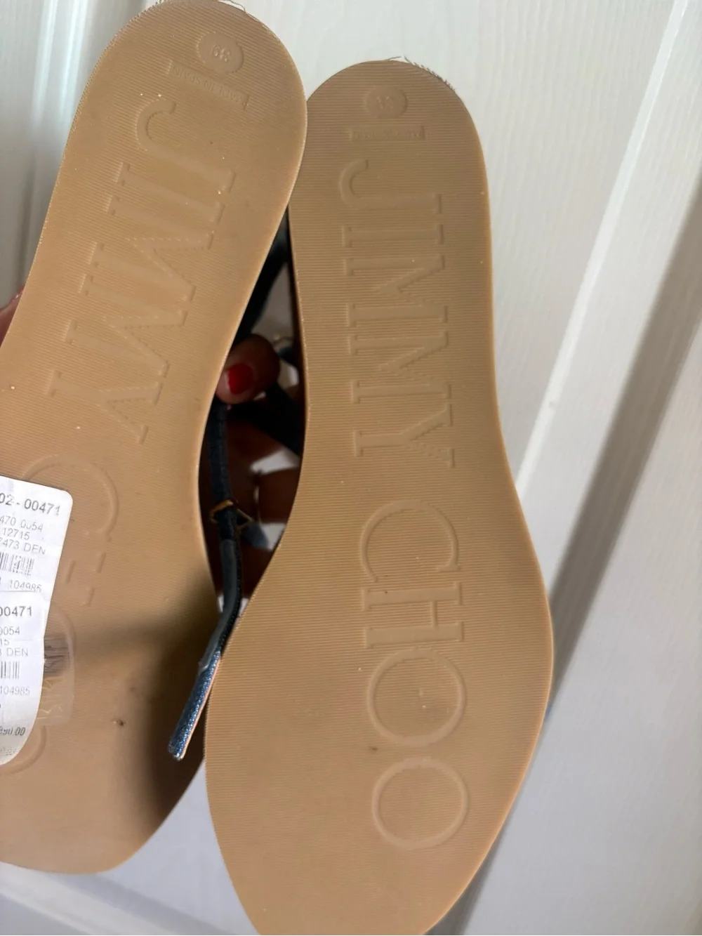 Jimmy Choo Blue Denim Espadrille Wedge Sandals.. gorgeous!!!